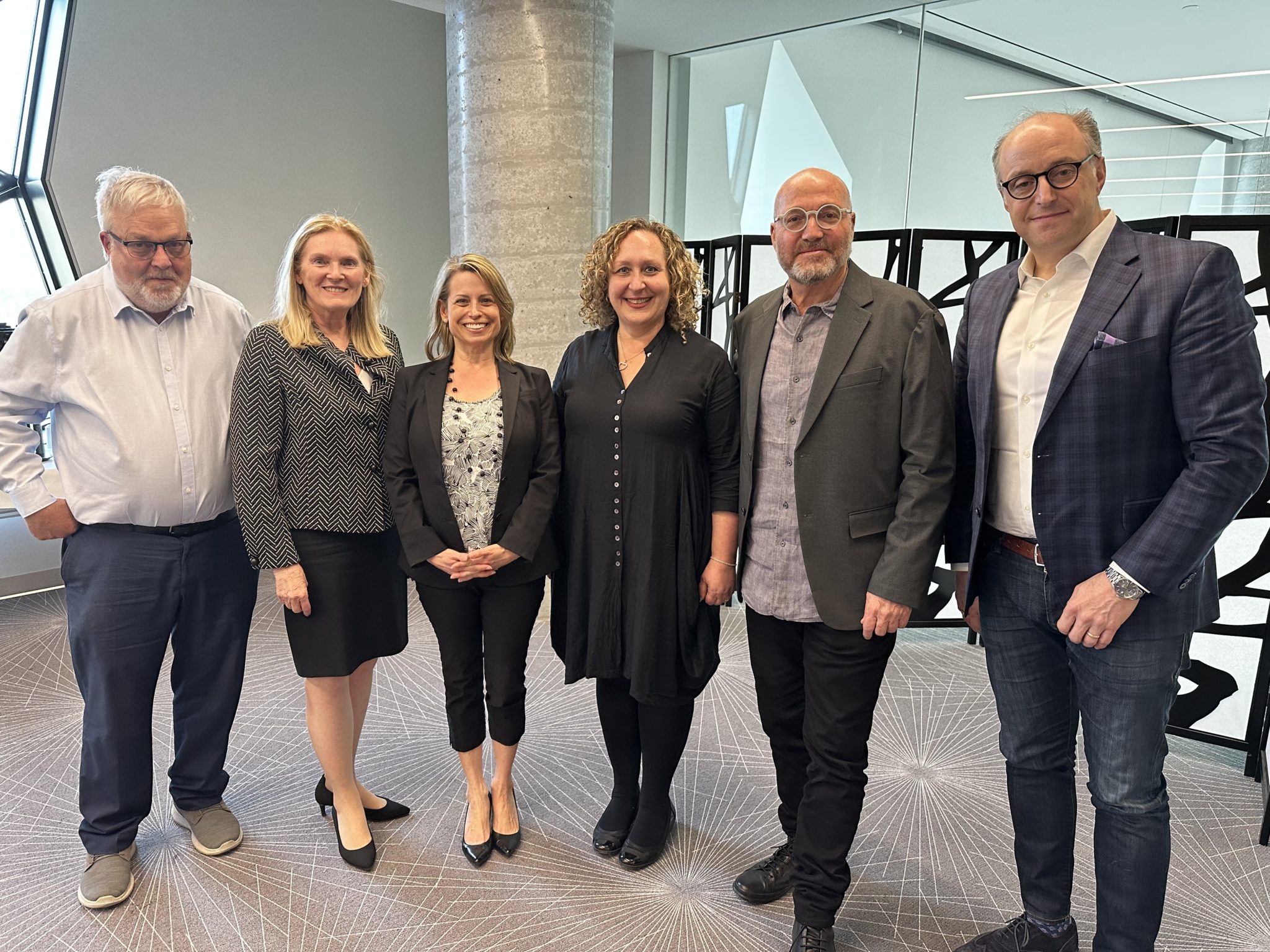 (from left to right): York University’s Prof. Andrew Maxwell and President Rhonda Lenton with Jennifer Singer (Director, Major Gifts,Technion Canada), Elysa Greisman (National Executive Director, Technion Canada), Prof. Ezri Tarazi (Technion), and Edward Nagel (Co-President, Technion Canada)