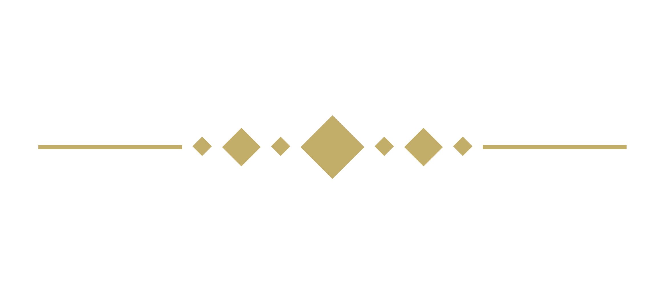 Header with diamond shape in the center, two lines on each side.